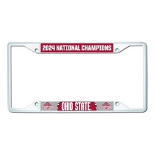 Ohio State Buckeyes 2024 CFP National Champions White License Plate Frame