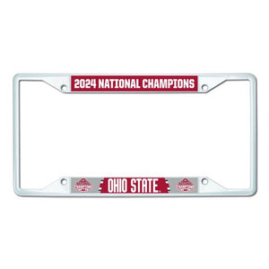 Ohio State Buckeyes 2024 CFP National Champions White License Plate Frame