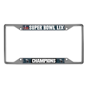 Philadelphia Eagles Super Bowl 59 Super Bowl Champions Chrome License Plate Frame