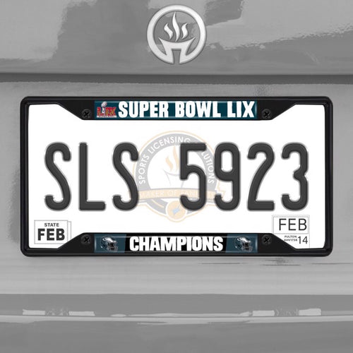 Philadelphia Eagles Super Bowl 59 Super Bowl Champions Black License Plate Frame