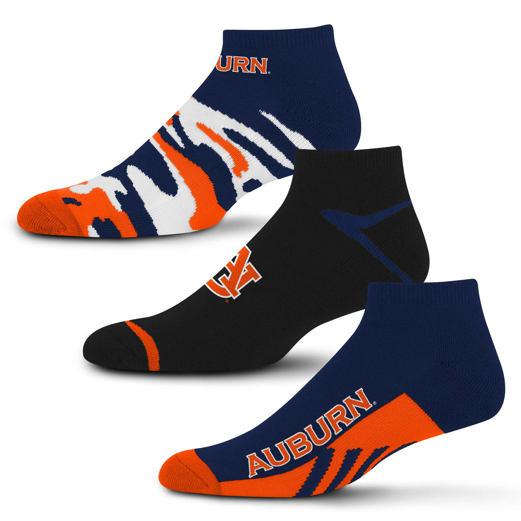 Auburn Tigers Camo Boom No Show Socks 3 Pack