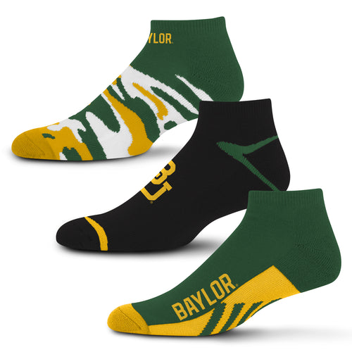 Baylor Bears Camo Boom No Show Socks 3 Pack