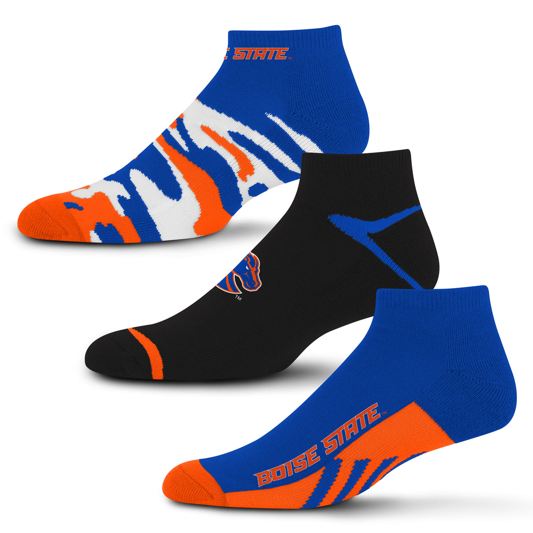 Boise State Broncos Camo Boom No Show Socks 3 Pack