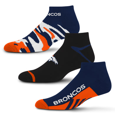 Denver Broncos Camo Boom No Show Socks 3 Pack
