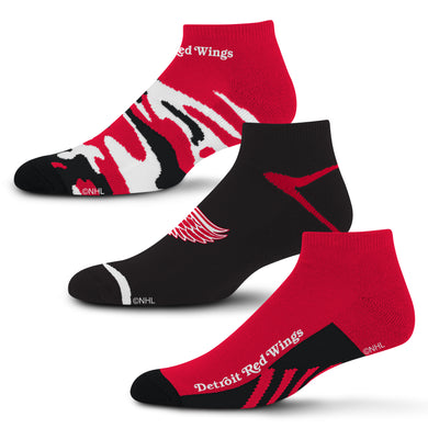 Detroit Red Wings Camo Boom No Show Socks 3 Pack