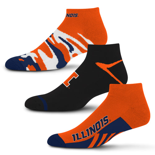 Illinois Fighting Illini Camo Boom No Show Socks 3 Pack