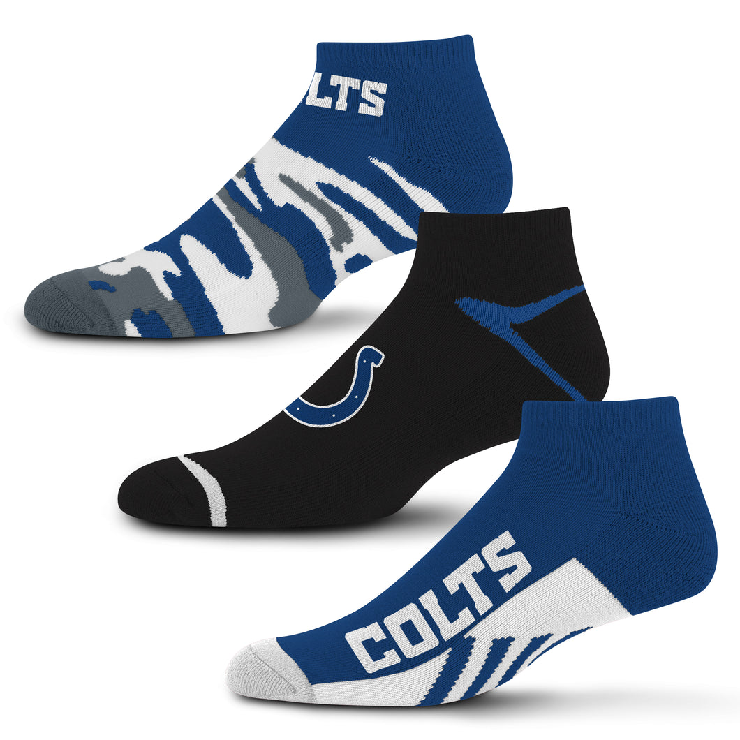 Indianapolis Colts Camo Boom No Show Socks 3 Pack