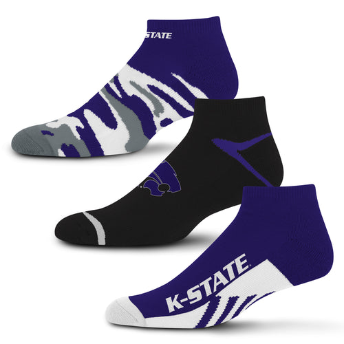 Kansas State Wildcats Camo Boom No Show Socks 3 Pack