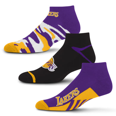 Los Angeles Lakers Camo Boom No Show Socks 3 Pack