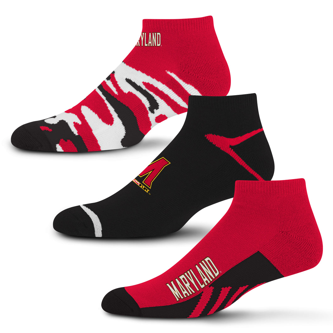 Maryland Terrapins Camo Boom No Show Socks 3 Pack