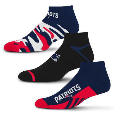 New England Patriots Camo Boom No Show Socks 3 Pack