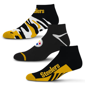 Pittsburgh Steelers Camo Boom No Show Socks 3 Pack