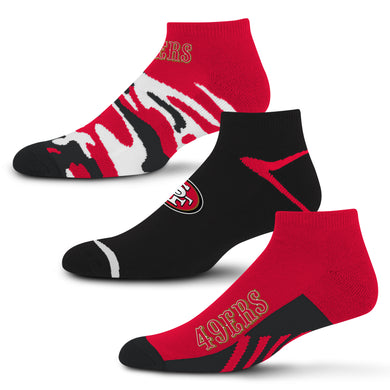 San Francisco 49ers Camo Boom No Show Socks 3 Pack