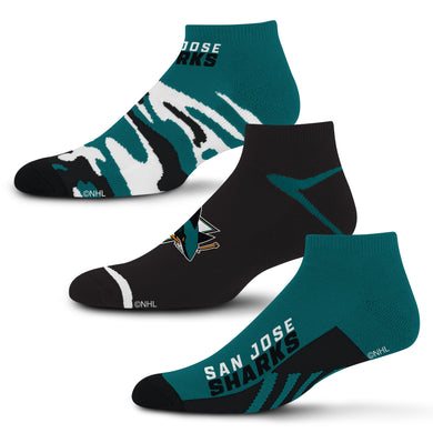 San Jose Sharks Camo Boom No Show Socks 3 Pack