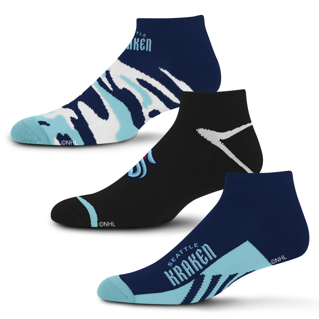 Seattle Kraken Camo Boom No Show Socks 3 Pack