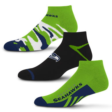 Seattle Seahawks Camo Boom No Show Socks 3 Pack
