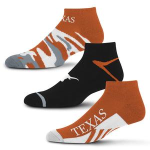 Texas Longhorns Camo Boom No Show Socks 3 Pack