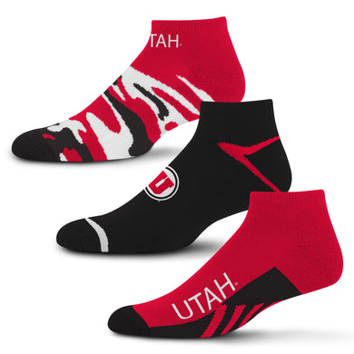 Utah Utes Camo Boom No Show Socks 3 Pack