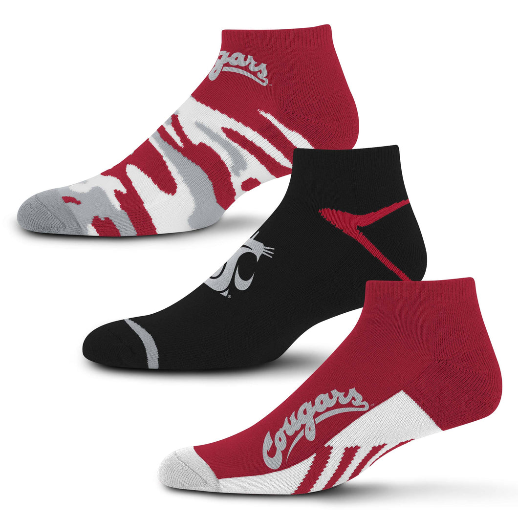 Washington State Cougars Camo Boom No Show Socks 3 Pack