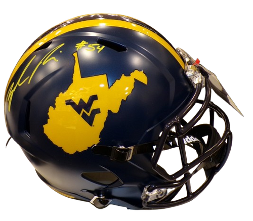 Zach Frazier West Virginia Mountaineers Signed Country Roads Full Size Helmet