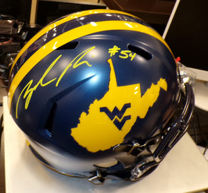 Zach Frazier West Virginia Mountaineers Signed Country Roads Full Size Helmet