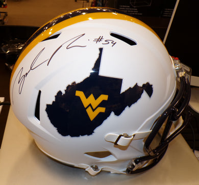Zach Frazier West Virginia Mountaineers Signed White Country Roads Full Size Helmet