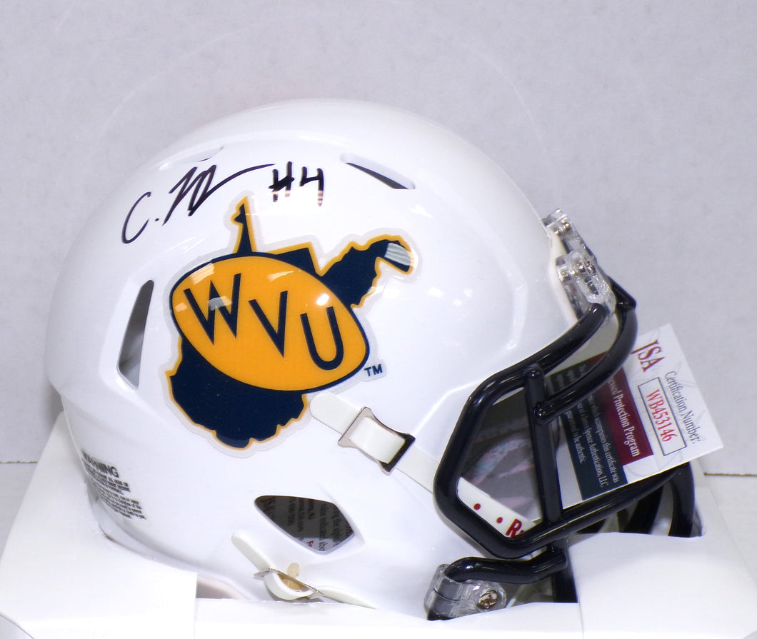 CJ Donaldson WVU Mountaineers WVU Throwback Mini Helmet JSA – Sports Fanz