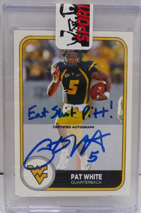 Pat White WVU Mountaineers Custom Signed Card Eat Shit Pitt! JSA