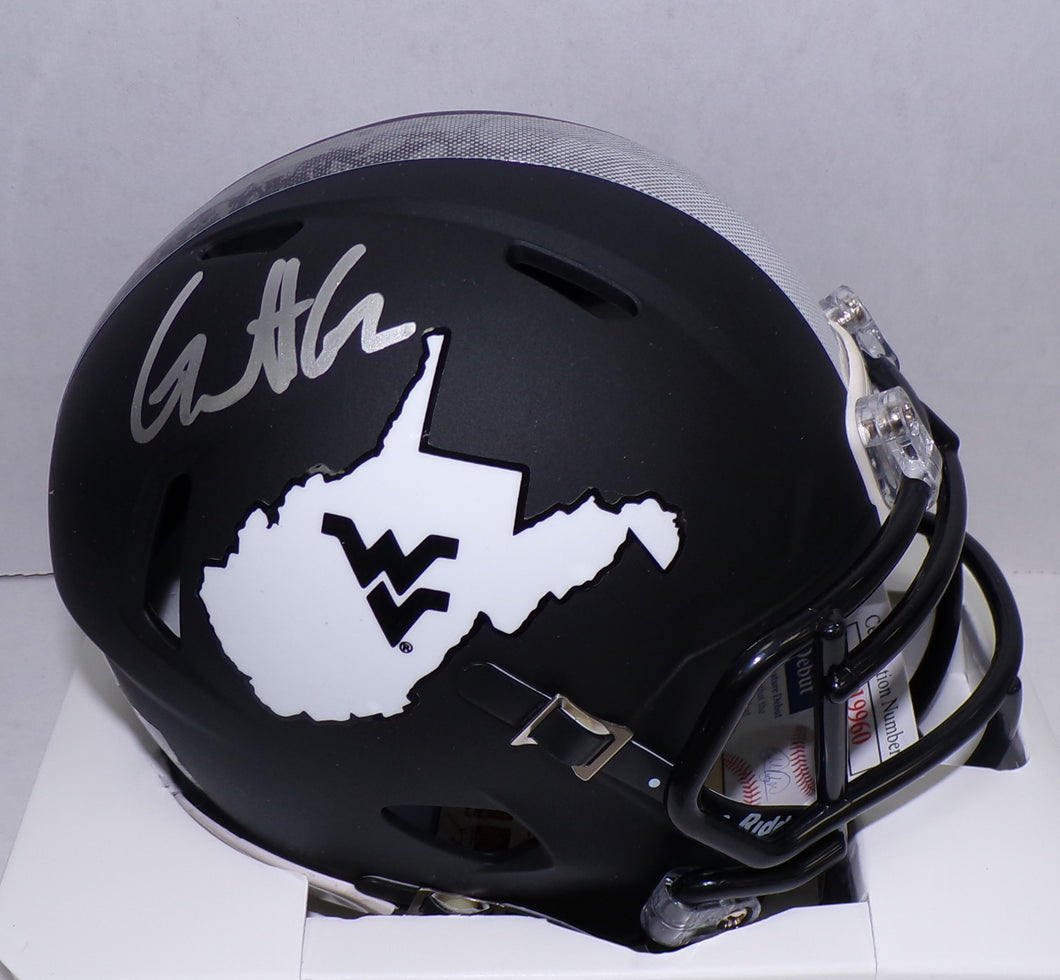 Garrett Greene West Virginia Mountaineers Signed Coal Rush Mini Helmet JSA