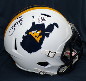 Pat White & Garrett Greene WVU Mountaineers Signed Country Roads Full Size Helmet