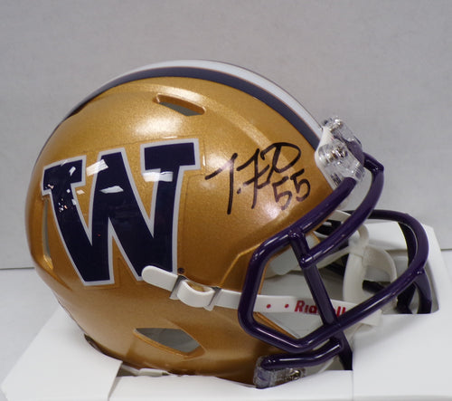 Troy Fautanu Washington Huskies Signed Mini Helmet JSA