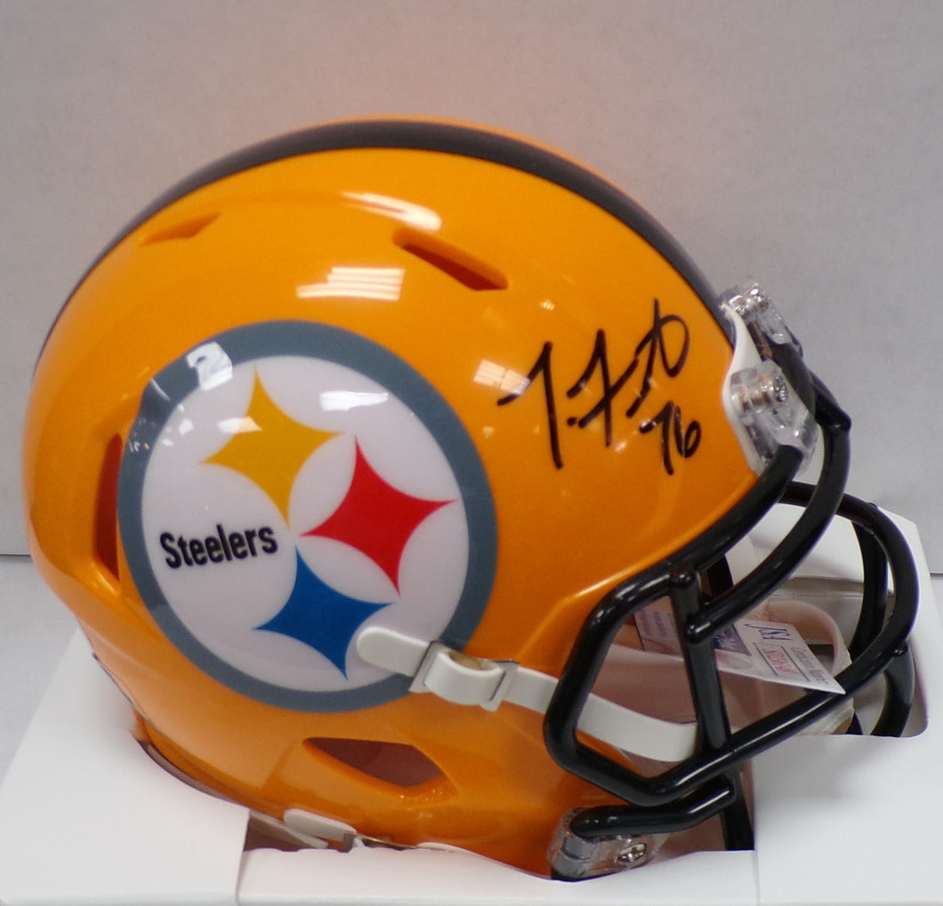 Troy Fautanu Pittsburgh Steelers Signed Gold Mini Helmet JSA