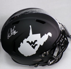 football garrett helmet Garrett Greene West Virginia Mountaineers Signed Coal Rush Full Size H – Sports Fanz