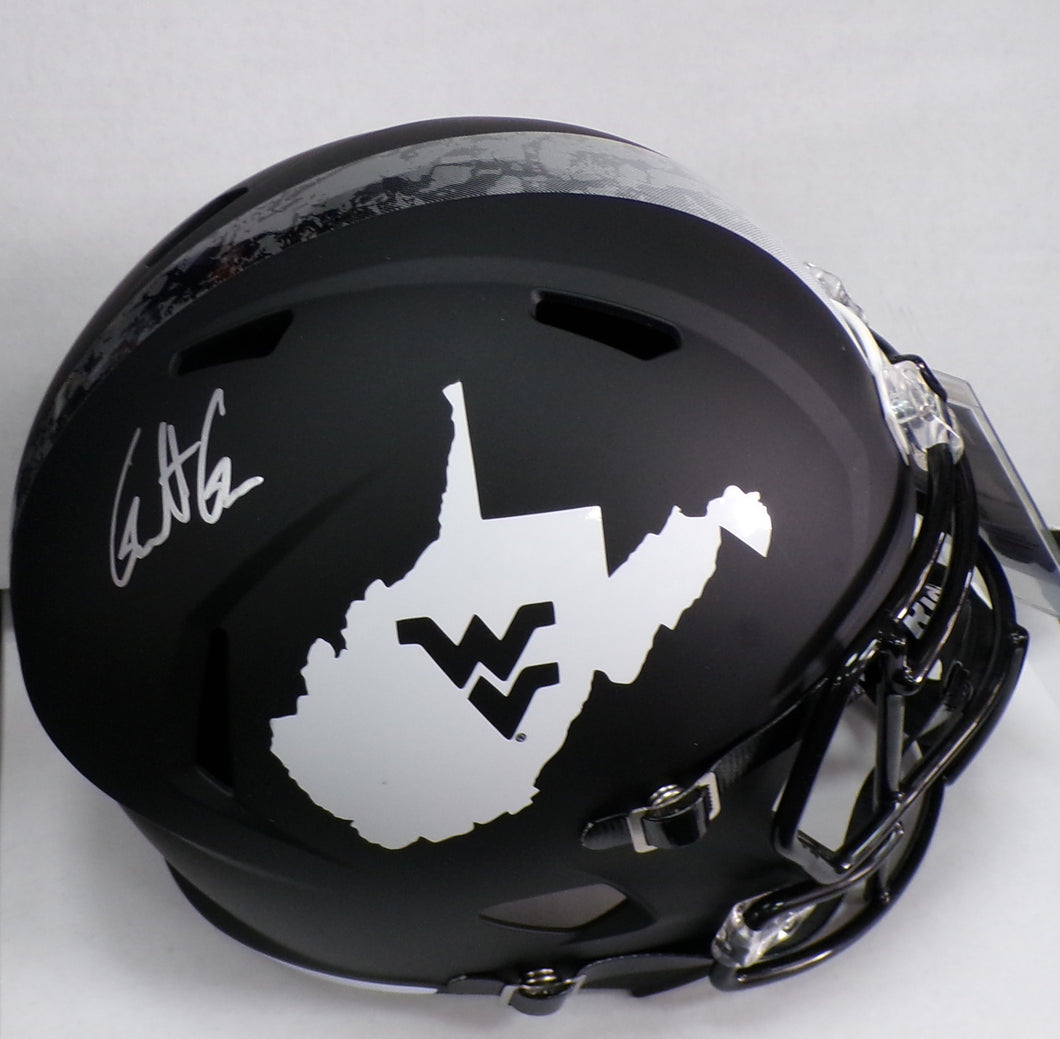 Garrett Greene West Virginia Mountaineers Signed Coal Rush Full Size Helmet