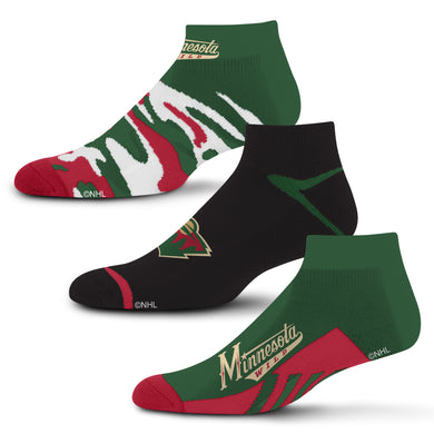 Minnesota Wild Camo Boom No Show Socks 3 Pack