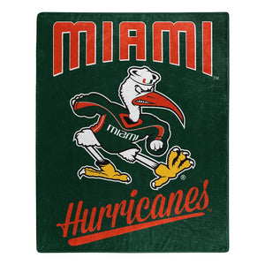 Miami Hurricanes Plush Throw Blanket -  50"x60"