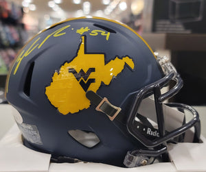 Zach Frazier West Virginia Mountaineers Signed Country Roads Mini Helmet