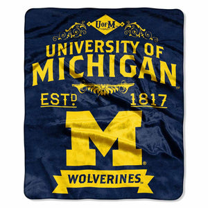 Michigan Wolverines Plush Throw Blanket -  50"x60"