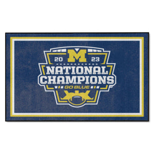 Michigan Wolverines 2023 CFP National Champions Plush Rug 4'x6'