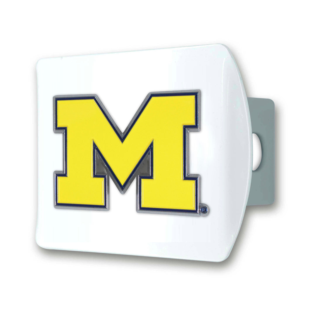 Michigan Wolverines White Hitch Cover
