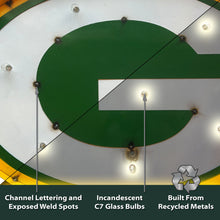 Green Bay Packers Recycled Metal Logo Light