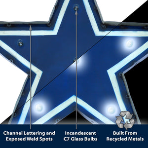 Dallas Cowboys Recycled Metal Logo Light