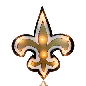 New Orleans Saints Recycled Metal Logo Light