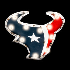 Houston Texans Recycled Metal Logo Light