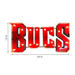 Tampa Bay Buccaneers Lighted Recycled Metal Sign