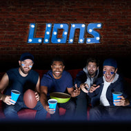 Detroit Lions Lighted Recycled Metal Sign