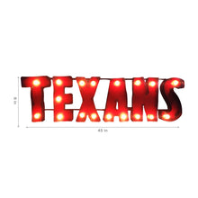 Houston Texans Lighted Recycled Metal Sign