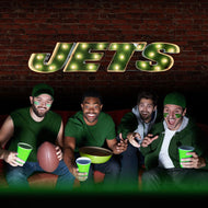New Yorks Jets Lighted Recycled Metal Sign