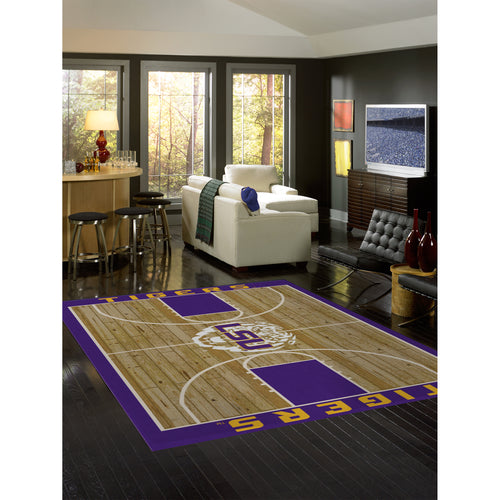 LSU Tigers Courtside Rug - 8'X11'