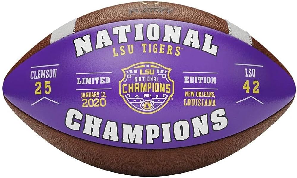 LSU Tigers Authentic Wilson College Football Playoff 2019 National Champions Leather Commemorative Football